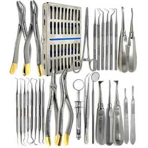 Kit de Instrumentos Quirúrgicos para Implantes Dentales y Periodoncia, 33 Piezas, con Bandeja de Esterilización, Acero Inoxidable, CE - Product Image 1