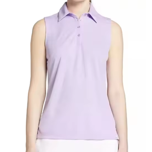 High Quality Custom Women's Breathable Quick Drying Polo Shirt Casual Fitness Sports Sleeveless Polo Shirt - Product Image 1