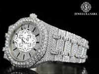 Montre de luxe pour homme en acier inoxydable, sertie de moissanite et de diamants, style hip-hop, idéale pour les soirées en boîte de nuit et les spectacles