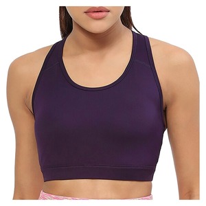 Soutien-gorge de sport respirant pour femme avec logo personnalisable sur le devant et maintien moyen - Tissu Spandex/Polyester de haute qualité - Product Image 2
