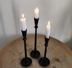 Modern Black Iron Taper Candle Holder Set Decorative <b>Tall</b> Metal <b>Candlestick</b> Stand Nordic Table Centerpiece for Home Wedding item - Product Image 2
