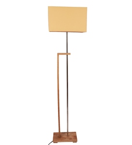 Luxury Geometric Eco-friendly <b>Beige</b> Fabric Shade Floor <b>Lamp</b> Wood Metal Base OEM ODM Low MOQ Factory Price Wholesale Bulk Supply - Product Image 1