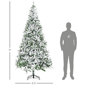 Albero di Natale Artificiale Pieghevole 210 cm, Verde e Bianco con 1890 Rami Illuminati a Luce Calda per Decorazioni Interne - Product Image 3