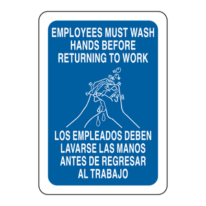 Señal Bilingüe para Lavarse las Manos en Inglés/Español, Señal de Advertencia Resistente para Instalaciones Alimentarias y Laboratorios - Product Image 3