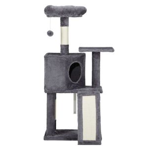 47-Inch Cozy Cat Tower for Indoor Cats Large Condo with Padded Platform Bed Toy Ball Scratch Board Indoor Cat Tree - Product Image 1