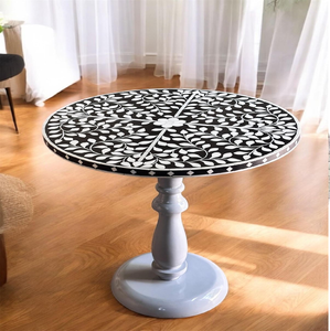 Plateau de table octogonal en marbre avec incrustation d'os et motifs géométriques en nacre, disponible à prix de gros. - Product Image 3