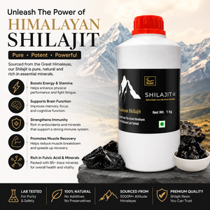 Résine de Shilajit de l'Himalaya d'Origine Naturelle 1kg avec Plus de 85 Oligo-éléments et une Teneur Élevée en Acide Fulvique pour Soutenir l'Énergie, la Vitalité et la Force - Product Image 3