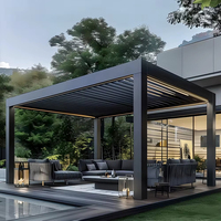 Gazebo en aluminium, structure robuste antirouille, moustiquaire en option pour terrasse et cour
