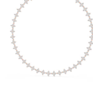 Collier de luxe en or rose avec fleur en diamant cultivé en laboratoire |   Bijoux floraux modernes pour femmes - Product Image 3