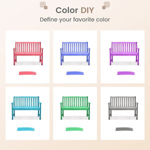 Comoda Panchina da Giardino in Legno a 2 Posti con Braccioli e Schienale - Product Image 6