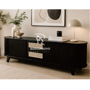 Mueble de TV Moderno con Almacenamiento, Mueble de Madera para Sala de Estar, Diseño de Mediados de Siglo - Product Image 1