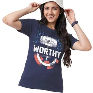 T-shirt court à manches courtes en tricot respirant pour femmes, imprimé décontracté, écologique, 160 GSM, col rond - Product Image 6