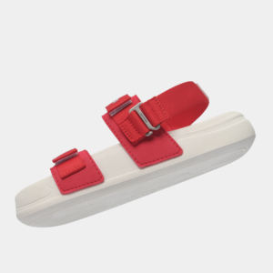 Sandalias casuales con plataforma y punta abierta en rojo y blanco, ideales para el aula y las calles de la ciudad: listas para cada paso. - Product Image 3