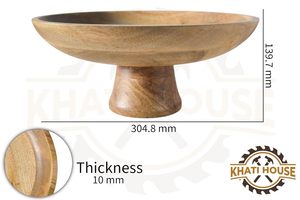 KHATI HOUSE Royal Harvest - Soporte para Frutas de Madera de Mango |   Cuenco de Servir con Pedestal Hecho a Mano para Comidas Elegantes y Decoraciones de Bodas - Product Image 5