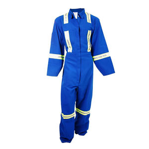 Overol de Trabajo de Seguridad Reflectante y Transpirable para Hombre, de Poliéster Azul, Mangas Largas, Múltiples Bolsillos, Detección de Agujas, Fusión sin Costuras - Product Image 2