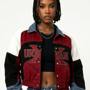 Ensemble deux pièces en jean style streetwear oversize pour femme, veste slim et pantalon long, ensemble décontracté et tendance - Product Image 3