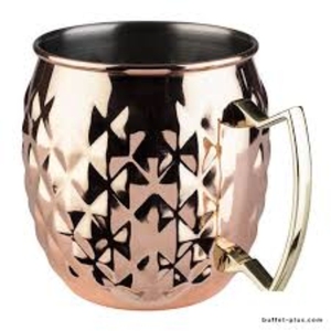 Ensemble de tasses à Moscow Mule en cuivre martelé faites à la main, tasse à boire en cuivre massif pur, verre à bière et à cocktail avec doublure en acier inoxydable, tasse en cuivre - Product Image 5
