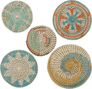 Panier mural en jonc de mer naturel fumé foncé, style vintage, vente en gros, fournisseur Vietnamien - Product Image 1