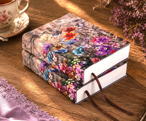 Handmade Floral Printed Vintage Journal Notebook Hardcover Diary with <b>Bookmark</b> Ribbon Custom Logo Botanical Flower Sketchbook - Product Image 1