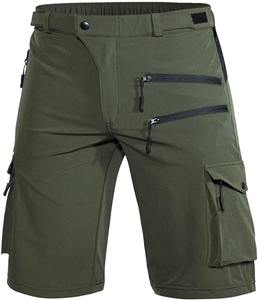 Shorts cargo de sport pour hommes, avec cordon de serrage, logo personnalisé, style motard, tissu tricoté, coupe confortable pour l'exercice et la course à pied - Product Image 2