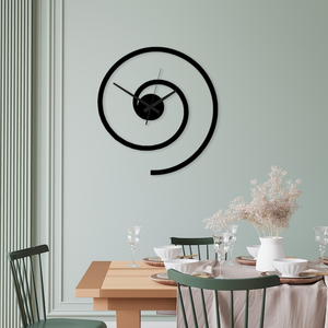 Reloj de Pared Moderno de Metal con Diseño de Espiral Circular, Reloj Contemporáneo Minimalista, Decoración para Comedor, Decoración de Pared para Interiores del Hogar - Product Image 1