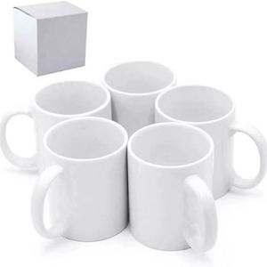 Taza de Cerámica Blanca de 11 oz con Logotipo Personalizado, Grado 3A, con Recubrimiento para Impresión por Transferencia de Calor - Product Image 1