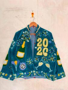 Premium Embroidered <b>Velvet</b> Suzani <b>Jacket</b> With 2026 New Year Pattern Full Sleeve Stand Collar Bohemian Women's Winter Coat - Product Image 4
