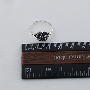 Bagues Vintage en Argent Sterling 925 avec Améthyste, Pierres Précieuses Violettes, Bijoux Anciens Pierre de Naissance de Février pour Femme, Vente en Gros - Product Image 6