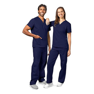 Custom Hospital <b>Scrub</b> Suit V Neck Top Matching Pants Professional Medical Uniform Set Unisex Design - Product Image 2