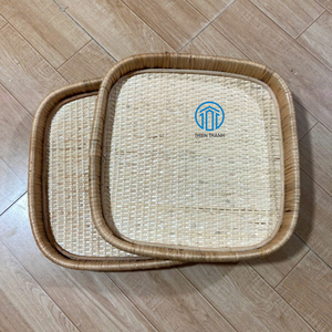 Bandeja Cuadrada de Ratán Tejida a Mano con Acabado Natural, Ecológica, para Decoración del Hogar, Proveedor Mayorista para Almacenamiento en la Cocina - Product Image 2