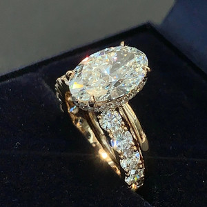 Best Selling Classic Silver Eternity Diamond <b>Ring</b> with Moissanite Stone Exclusive for Women's Weddings & Parties - Product Image 4