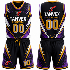 Conjunto de Camiseta de Baloncesto Sublimada TANVEX International, Cuello en V, Sin Mangas, Secado Rápido, Unisex, para Adultos, Todas las Temporadas, Ecológico - Product Image 5
