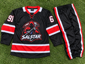 Ensemble de maillots de hockey sur glace personnalisés pour hommes, noir et rouge, uniforme de hockey sur glace par sublimation, vêtements de sport, ensemble de maillots et pantalons de hockey d'équipe - Product Image 6