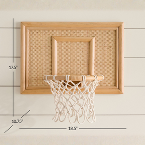 Tableau de basket en rotin classique, décoration murale pour chambre d'enfant, jouet sportif en osier fait main pour enfants, idéal pour la crèche et les jeux. - Product Image 4