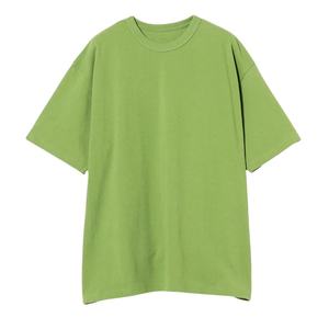 T-shirt décontracté pour homme grande taille avec logo personnalisable sur le devant, manches courtes, vert clair, 220 g/m², 100 % coton biologique respirant - Product Image 1