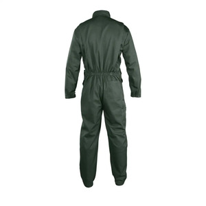 Mono de poliéster verde impermeable para hombre con cremallera frontal y franjas reflectantes para ropa de trabajo al aire libre - Product Image 3