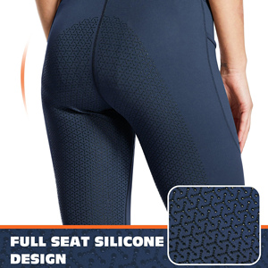 Culottes d'équitation pour femmes, antidérapantes, en silicone, séchage rapide, respirantes, polyester/nylon, personnalisables, OEM, pour le sport - Product Image 4