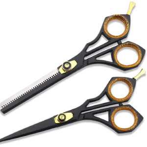 Premium <b>Barber</b> Hair Styling <b>Set</b> High Carbon Steel Scissors with Straight Razor and Styling Comb - Product Image 1