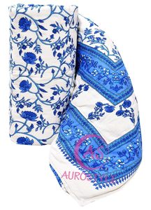 Premium 400 TC Pure Cotton Jaipuri Razai/<b>Quilt</b> Printed Lightweight Handmade Bohemian Single Bed <b>Bedding</b> 85 X 55 Inches - Product Image 2