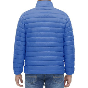 Veste matelassée en polyester bleu de haute qualité pour homme, avec logo personnalisé, pour l'hiver, pour une utilisation en extérieur - Product Image 4
