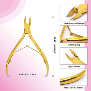 Golden Stainless Steel <b>Nail</b> Clipper 15mm Jaw Bevel Shape Professional Finger <b>Nail</b> <b>Tool</b> Luxury Style Adult Use - Product Image 6