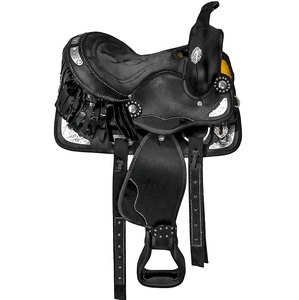 Silla de Doma para Caballo con Asiento Seguro, Silla de Montar de Cuero Puro de Alta Calidad para Equitación, Transpirable - Product Image 1