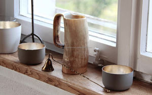 Taza de cuerno de buey, jarra vikinga hecha a mano, acabado pulido, ideal para regalos y decoración de Bar - Product Image 4