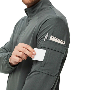 Nouvelle conception Ensemble de tenue médicale unisexe en toile et denim, veste uniforme extensible en rayonne avec fermeture éclair, détection d'aiguilles, usage hospitalier SMITHY Personnalisé - Product Image 3