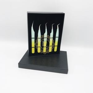 Pinzas de Punta plateada con recubrimiento en polvo Ombre, embalaje de logotipo personalizado, acero inoxidable sostenible para extensión de pestañas - Product Image 3