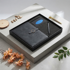 ชุดของขวัญสมุดบันทึก Aurelux Premium Black Sponge Loopi Button Case Bound พร้อมที่ใส่การ์ด ปากกา พิมพ์ลาย UV สวยงาม สมุดโน้ตระดับมืออาชีพ 192 หน้า - Product Image 6