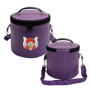 NANBA GROUP Leather Machine Embroidery Customizable Single Logo Gruto Fez Case Strap Lightweight Zipper Closure Masonic <b>Purple</b> - Product Image 1