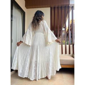 For Wide Sleeve <b>Maternity</b> Maxi <b>Wedding</b> <b>Dress</b> Beach <b>Wedding</b> <b>Dress</b> for Photoshoot Ball Gown 100% Cotton Modern - Product Image 3