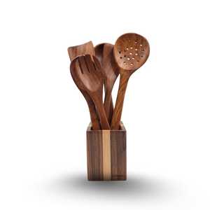 Cuillère de service moderne en bois plaqué or rose avec long manche, écologique et durable, capacité de 10 ml, idéale pour les fêtes - Product Image 6