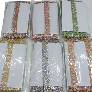 Bordure en dentelle perlée faite à la main - Tissu organza soluble dans l'eau écologique - Couleur personnalisée - Design de luxe pour les créateurs de robes de mariée - Product Image 1